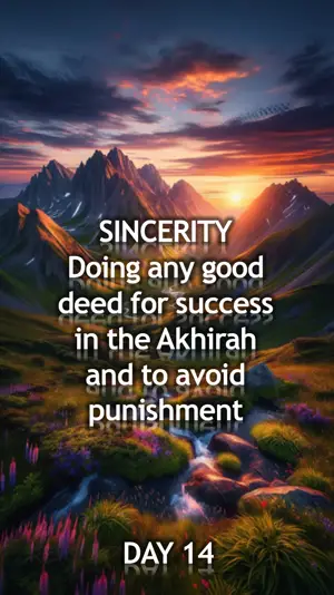 Day 14: Sincerity for the Akhirah